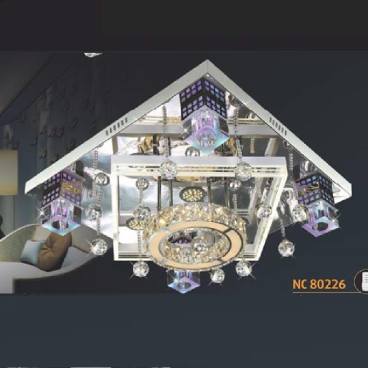 NC 80226: Đèn áp trần vuông  LED  - KT: ❒600mm x H200mm - Đèn LED đổi màu - Remote