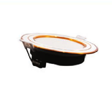 NDL096CG90: Đèn LED âm trần viền vàng 9W đổi màu - KT: Ø112mm x H35mm - Lổ khoét: Ø90mm - Ánh sángđổi 3 màu ( 6500K/4000K/3000K)