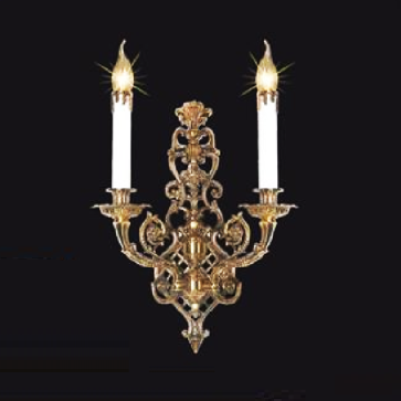 NV  111/2: Đèn vách nến đôi - KT: L400 x W150x H430mm - Đèn chân E14 x 2 bóng