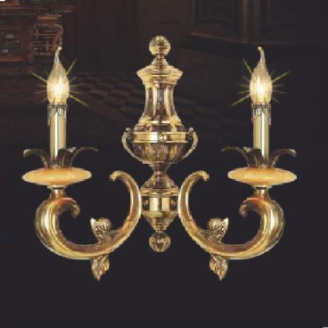 NV 126/2: Đèn vách đồng đôi - KT: L460mm x W250mm x H420mm - Đèn chân E14 x 2 bóng-