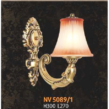 NV - 5089/1: Đèn gắn tường 1 bóng - KT: L270mm x H300mm - Đèn chân E27 x 1 bóng