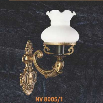 NV 8005/1: Đèn gắn tường 1 bóng chao thủy tinh - KT: L270mm x H300mm - Đèn chân E27 x 1 bóng