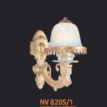 NV 8205/1: Đèn gắn tường 1 bóng, chao thủy tinh - KT: L270mm x H300mm - Đèn chân E27 x 1 bóng