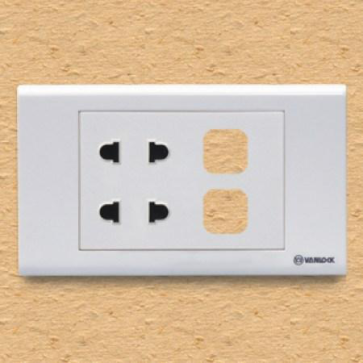 Ổ cắm đôi 2 chấu với 2 lỗ_S18U2XX SINO