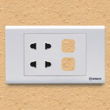 Ổ cắm đôi 2 chấu với 2 lỗ_S18U2XX SINO