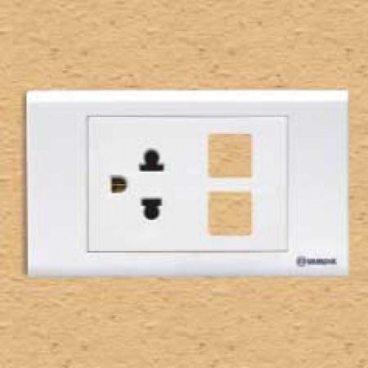 Ổ cắm đơn 3 chấu với 2 lỗ_S18UEXX SINO