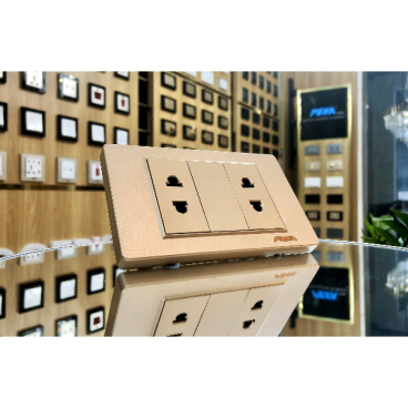 C5-PL02S: Ổ cắm đôi 2 chấu - 16A-250V