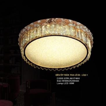CODE: OTPL8817/600: Đèn áp trần Phale - KT: Ø600mm x H200mm - Đèn LED 80W