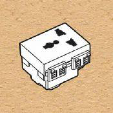 S18CCUAM - ổ cắm đa năng có màn che 2 modul 16A