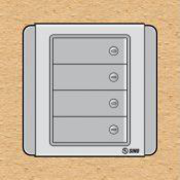 S66DG4- Contac bốn 1 chiều phím lớn có da quang 10A