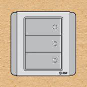 S66DGMN3- Contac ba 2 chiều phím lớn có đèn LED xanh 10A