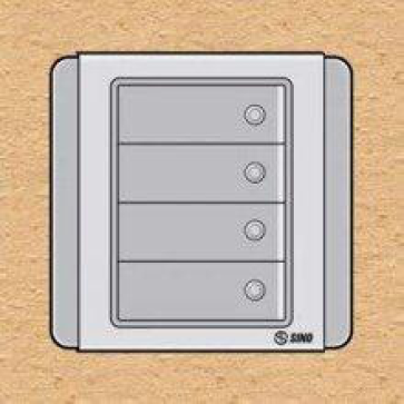 S66DGN4- Contac bốn 1 chiều phím lớn có đèn LED xanh 10A