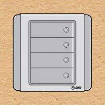 S66DGN4- Contac bốn 1 chiều phím lớn có đèn LED xanh 10A