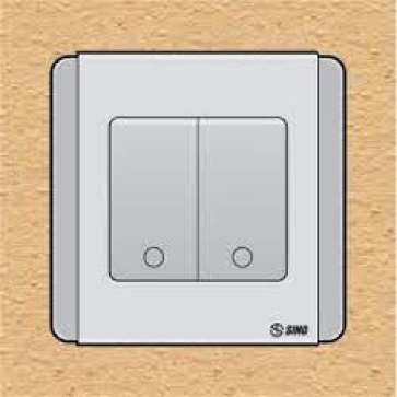 S66SDGMN2 - contac đôi 2 chiều phím lớn có đèn LED xanh 10A