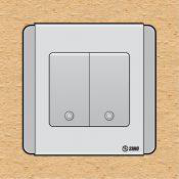 S66SDGN2 - contac đôi 1 chiều phím lớn có đèn LED xanh 10A