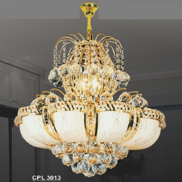 S - CPL 3013: Đèn chùm Phale - 64 hạt Phale -  KT: Ø500mm x H550mm - Đèn chân E14 x 8 bóng + LED SMD