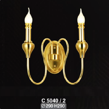 SN - C 5042/2: Đèn vách nến đôi - KT: Ø280mm x H200mm - Đèn chân E14 x 2 bóng
