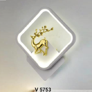 SN - V 5753: Đèn gắn tường LED hình chiếc lá   - KT: Ø170mm x H530mm - Bóng đèn LED đổi 3 màu