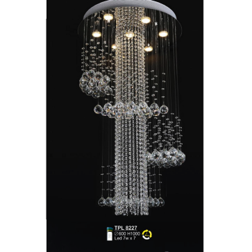 SN - TPL 8227: Đèn thả dây Phale - KT: Ø600mm x H1000mm - Đèn LED 7W x 7 bóng đổi 3 màu - Remote