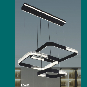 SN - T 5209: Đèn thả  3 vòng LED - KT: Ø 500mm +400mm +300mm x H1000mm - Đèn LED đổi 3 màu