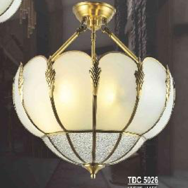 SN - TĐC 5026: Đèn thả đồng - KT: Ø500mm*H450mm - Đèn chân E14*4 bóng( tính riêng)