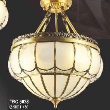 SN - TĐC 5028: Đèn thả đồng - KT: Ø500mm*H450mm - Đèn chân E14*4 bóng( tính riêng)