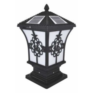 SOLAR - 35: Đèn gắn đầu trụ NLMT - KT: Mái 250mm - Đế: 195mm x H440mm - Đèn LED 5W