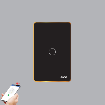 SWB1/SC: Mặt 1 Công tắc màu đen viền vàng