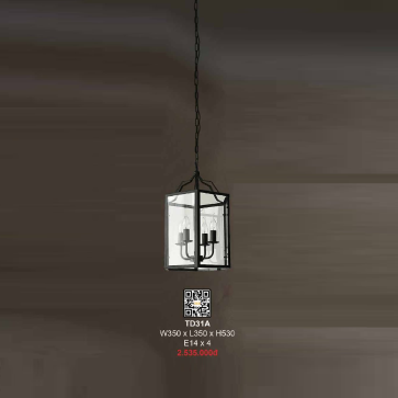 35 - TD31A: Đèn thả đơn - KT: L350mm x W350mm x H530mm -  Bóng đèn E14 x 4