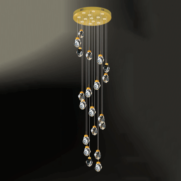 HF -  TL 6311/20: Đèn thả dây chao thuỷ tinh - KT: Ø600mm x H2000mm - Đèn LED 105W ánh sáng đổi màu - Remote