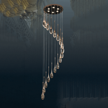 HF -  TL 6352/18: Đèn thả dây đèn LED - KT: Ø500mm x H2500mm - Đèn LED 5W x 18 bóng ánh sáng đổi màu - Remote