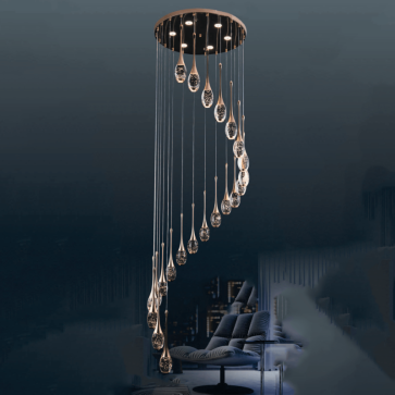 HF -  TL 6353/22:  Đèn thả dây đèn LED - KT: Ø600mm x H3000mm - Đèn LED 5W x 22 bóng ánh sáng đổi màu - Remote