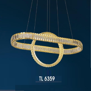 HF - TL 6359: Đèn thả 2 vòng LED Phale - KT: Ø900mm x H1000mm - Đèn LED đổi 3 màu - Remote