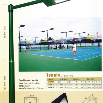 TP 7777: Đèn trụ sân tennis