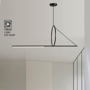 35 - TTK121: Đèn thả ngang  LED - KT: L1200mm - Đèn LED ánh sáng vàng 3000K