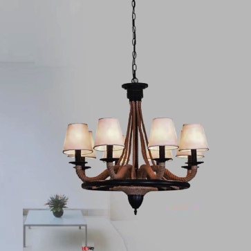 TTK36: Đèn chùm thả Cafe 6 tay - KT: Ø800mm - Bóng đèn E14 x 8 bóng