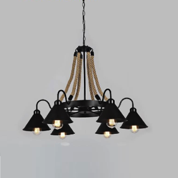 TTK37: Đèn chùm thả Cafe - KT: Ø850mm - Bóng đèn E27 x 6 bóng