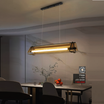 TTK95: Đèn thả ngang - KT: L1000mm  - Đèn LED ánh sáng vàng 4000K