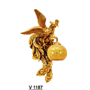 SN - V 1187:  Đèn gắn tường 1 bóng hình chim Phụng A  - KT: Ø350mm x H550mm - Bóng đèn E27 x 1