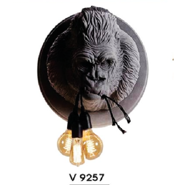 HF - V  9257: Đèn gắn tường 1 bóng, hình - KT: L400mm x H600mm - Đèn chân E27 x 3 bóng