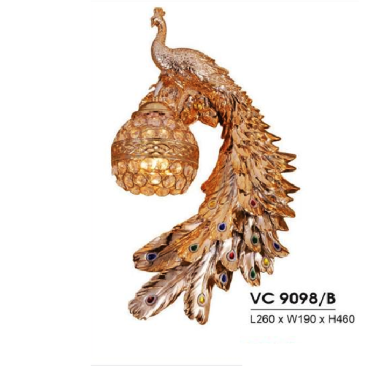 HF - VC  9098/B: Đèn gắn tường 1 bóng, hình Chim Phụng - KT: L260mm x  W190mm x H460mm - Đèn  E27 x 1 bóng