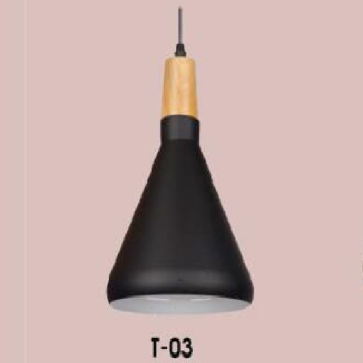 VE - T - 03: Đèn thả đơn - KT: Ø200mm - Bóng đèn E27 x 1