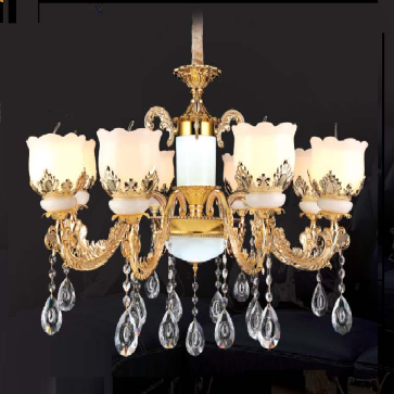 VE - CN - 3075/8: Đèn chùm nến 8 tay - KT: Ø800mm x H650mm - Đèn nến chân E14 x 8 bóng + Đèn LED