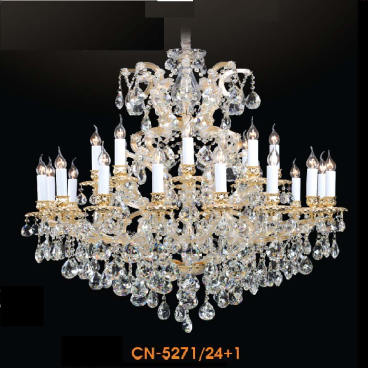 VE - CN - 5271/24+1: Đèn chùm Phale nến - KT: Ø1000mm HH1100mm - Đèn nến chân E14 x 25 bóng