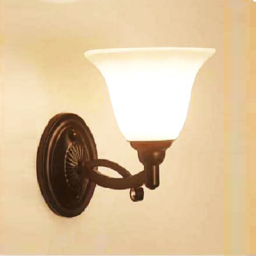 VE - V - 8515/1: Đèn gắn tường 1 bóng, chao thủy tinh - KT: L150mm x H250mm - Đèn chân E27 x 1 bóng