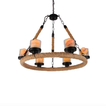 VE - T- 8770/6: Đèn chùm thả Cafe 6 tay - KT: Ø700mm x H700mm - Bóng đèn E27 x 6 bóng