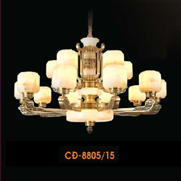 VE - CĐ - 8805/15: Đèn chùm 15 tay - KT: Ø1020mm x H550mm - Đèn chân E27 x 15 bóng + Đèn LED