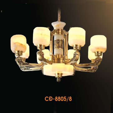 VE - CĐ - 8805/8: Đèn chùm 8 tay - KT: Ø850mm x H410mm - Đèn chân E27 x 8 bóng + Đèn LED