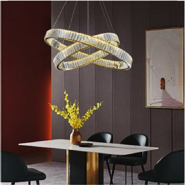 AN - TL - 9821/2: Đèn thả 2 vòng LED - KT: Ø400mm + Ø600mm - Đèn LED đổi 3 màu