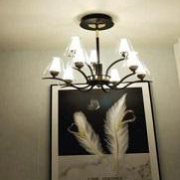 VE - T 2095/6+3: Đèn chùm LED 9 bóng đổi 3 màu, KT: Ø 650mm*H400mm